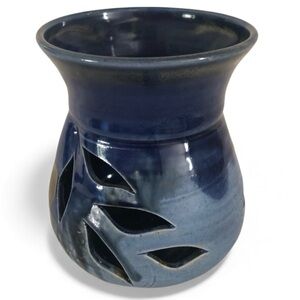 Studio Pottery Candleholder Luminary Lantern Cutouts Bird Design - Artist Signed